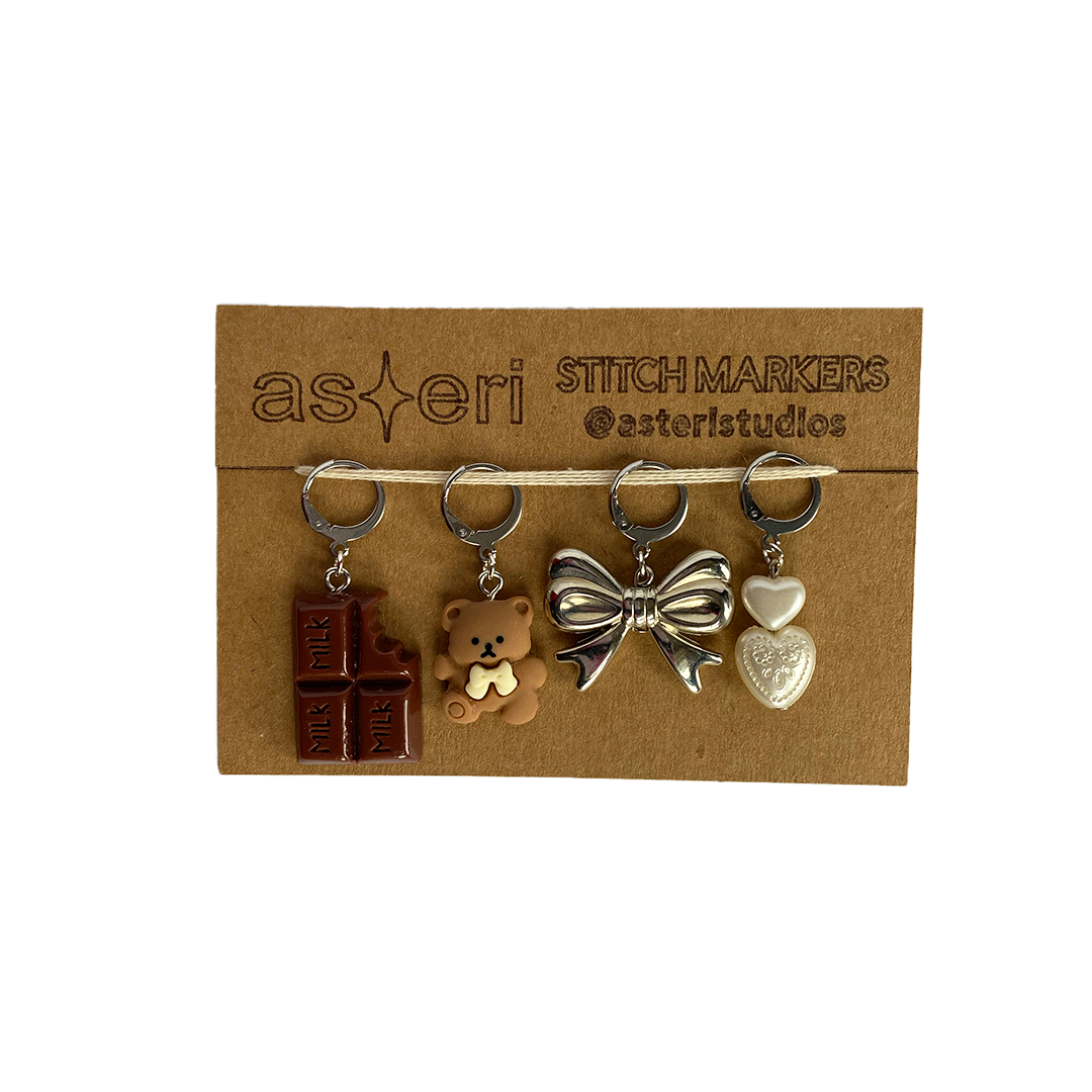 Stitch Markers - Chocolate Bear
