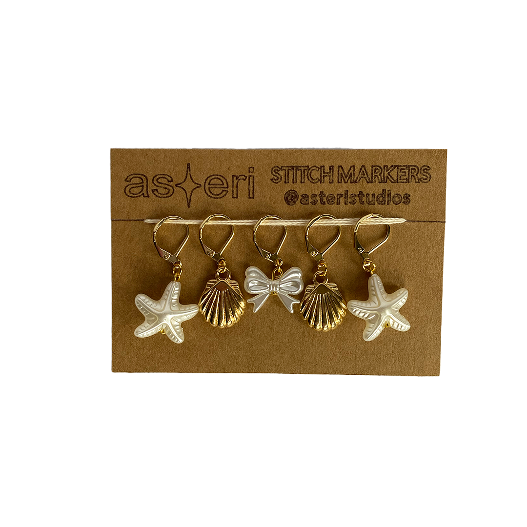 Stitch Markers - Pearl Starfish