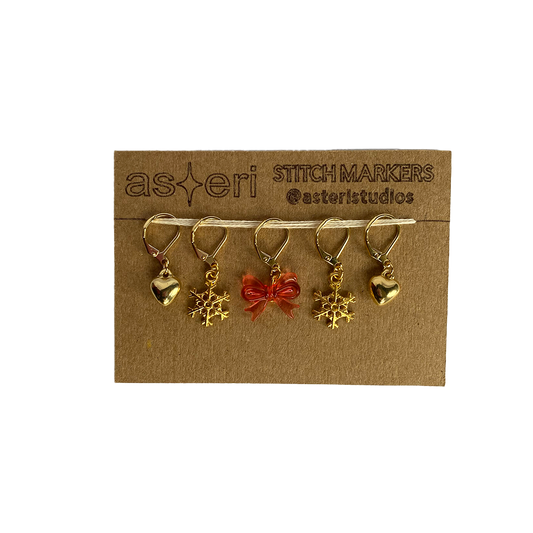 Stitch Markers - Bow Christmas