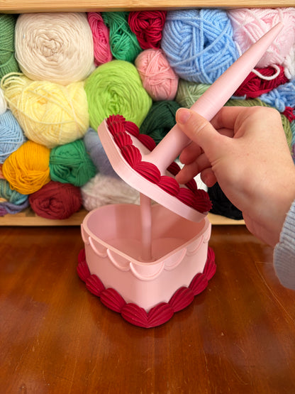 Pink & Red Heart Cake Yarn Spinner