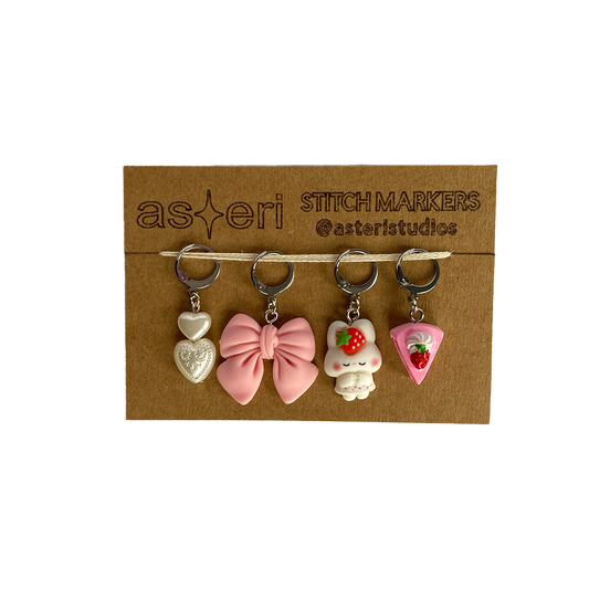 Stitch Markers - Strawberry Bunny